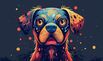 abstract illustration of a dog in childish style, logo for t-shirt print --ar 5:3 --stylize 250 Job ID: 408075e4-5000-46f2-9b4b-18dee523e7df