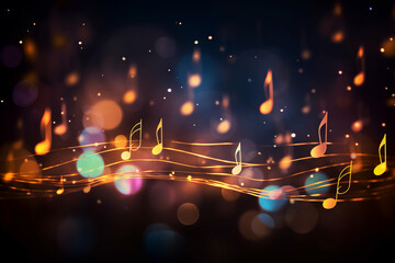 Abstract background with musical notes symbols