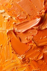 macro, Orange oil paint as background - obrazy, fototapety, plakaty
