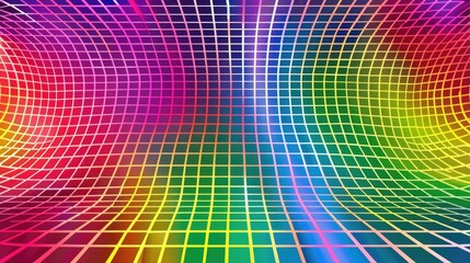 Abstract background in the form of a rainbow grid. AI generative. - obrazy, fototapety, plakaty