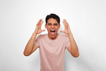 young man showing a lot of fury and anger