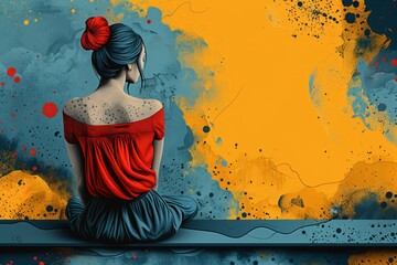 abstract background in colors and patterns for International Widows Day --ar 3:2 --stylize 750 Job ID: 5e173e81-59b4-4172-80d2-2ded5f52fe91