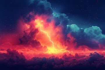 abstract background in colors and patterns for Lightning Safety Week  - obrazy, fototapety, plakaty