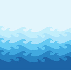 Abstract blue waves background pattern in a flat style. Vector Illustration with space for text.