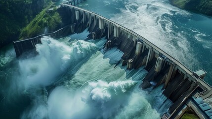 Hydroelectric dam generating renewable energy