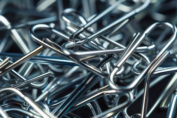 abstract close-up of paper clips intertwined to form a complex structure, illustrating the interconnectedness of ideas and teamwork in business endeavors,