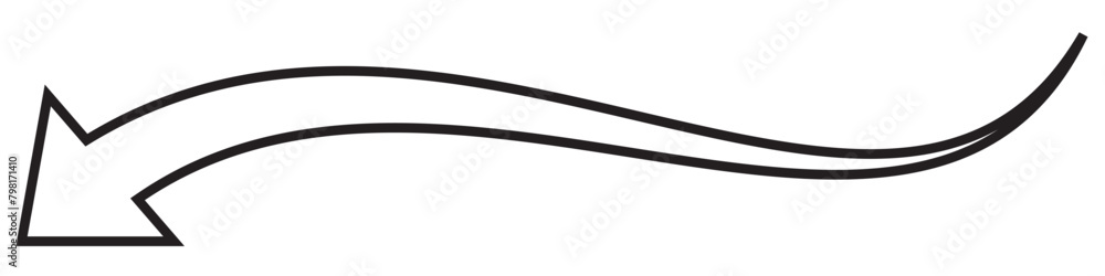Poster long arrow line, icon vector, silhouette. long arrow vector. arrow pointing. vector set of trendy lo
