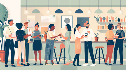 People networking at community center 