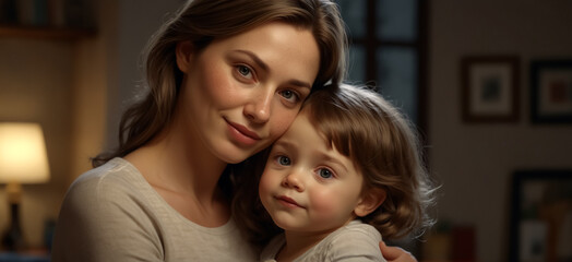 A mother and her child. Portrait. Mother's Day Concept. You can write your own message on the image. High Quality image. You can change the resulation as you like.