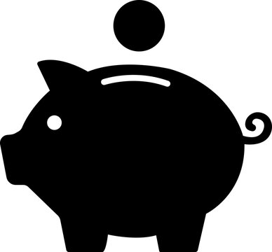 recommend clip art: Piggy bank icon. Piggy bank saving money flat icon . Baby pig piggy bank. Pig silhouette. Financial independence. Money box symbol filled style vector isolated on transparent background.