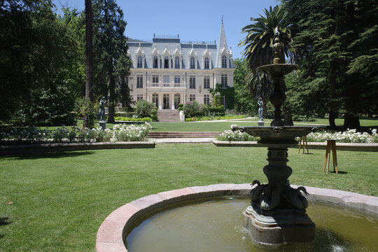 Pirque, Chile - 24 Nov, 2023:  Botanical Gardens at the Las Majadas Hotel near Santiago, Chile