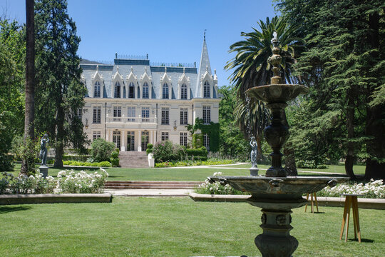 Pirque, Chile - 24 Nov, 2023:  Botanical Gardens at the Las Majadas Hotel near Santiago, Chile