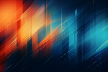 Teal and orange abstract lines background or pattern, creative design template
