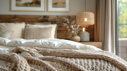 Cozy modern bedroom interior.