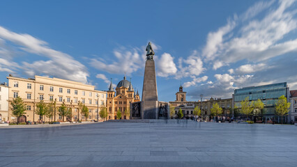The city of Łódź - view of Freedom Square.	