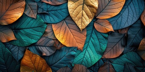 Nature's Veins: Close-Up of Intricate Leaf Pattern Texture