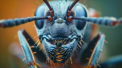 Super macro photography, ant face closeup, cute expressions, detailed background, super details, professional color grading, detailed macro photography