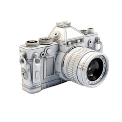 3D Camera on white background. DSLR camera isolated on a white background. 3D Rendering