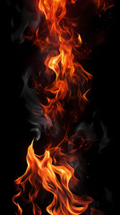 Fototapeta premium flames on black background