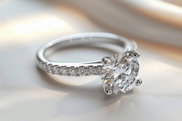 Close up of engagement diamond rings