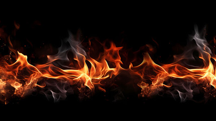 Fototapeta premium flames on black background