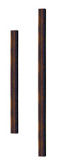 Short brown lacquered vertical ceiling beams - on isolated transparent background.
