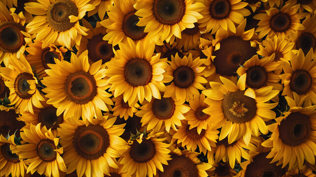 A backdrop of golden sunflower blooms