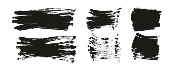 Hand Drawn Flat Fan Brush Thick Long & Short Background Mix High Detail Abstract Vector Background Mix Set 