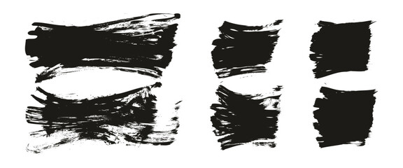 Hand Drawn Flat Fan Brush Thick Long & Short Background Mix High Detail Abstract Vector Background Mix Set 