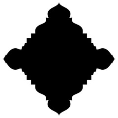 Islamic Label Emblem Shape Glyph Pictogram symbol visual illustration Classic Label and Emblem Icons: Turkish, Iranian, Arabic Glyphs for Exclusive Ramadan & Eid Banner Designs