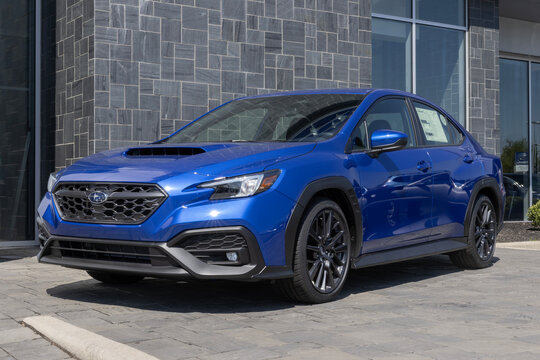 Subaru WRX Premium display at a dealership. Subaru offers the WRX in Base, Premium, Limited, and GT models. MY:2024
