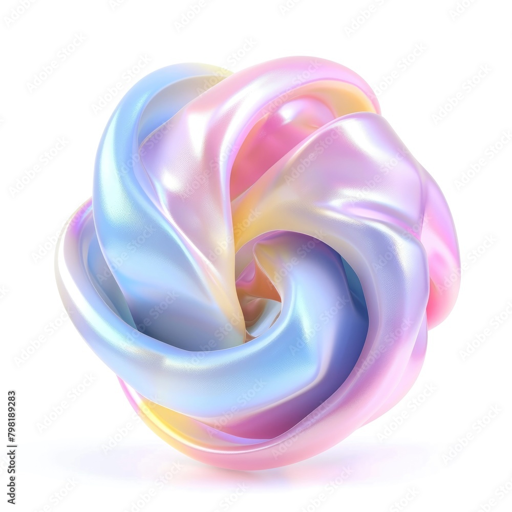 Poster a digitally created abstract swirl with a soft pastel color palette