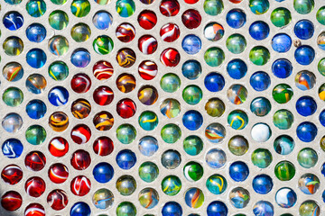 Marbles designed artistic way to create a pattern