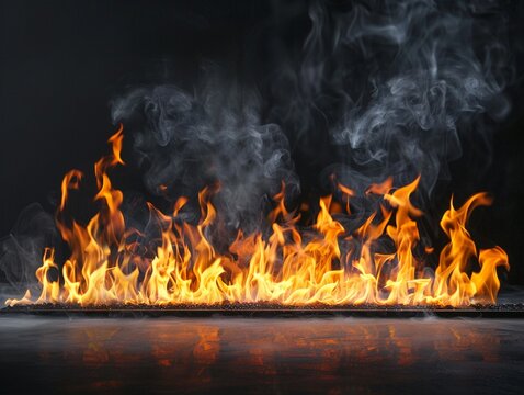 Realistic Flames, Naturallooking fire with flickering flames and smoke