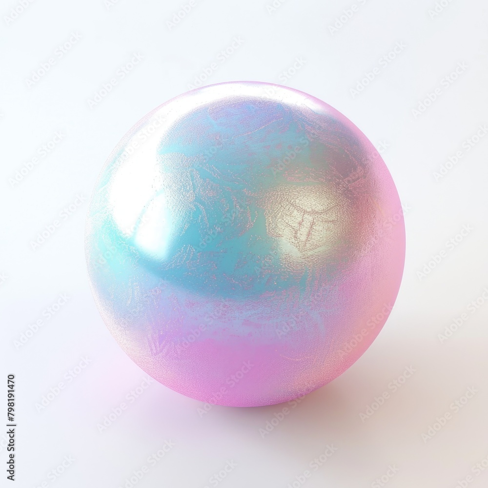 Poster a 3d sphere with a delicate pastel gradient and a subtle sparkling texture