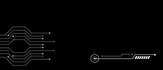 digital technology lines overlay effect black background illustration, science network chip tech and computer data technical drawing overly effects, abstract background latest new Futurist technology 