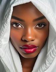Portrait d'une très belle jeune femme afro