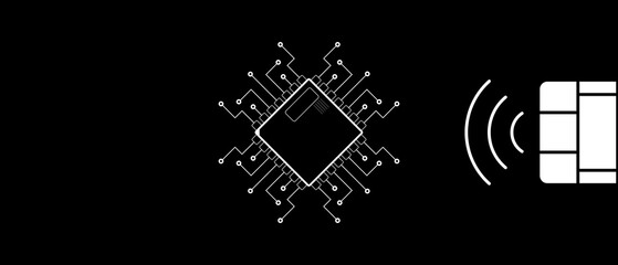 digital technology lines overlay effect black background illustration, science network chip tech and computer data technical drawing overly effects, abstract background latest new Futurist technology 