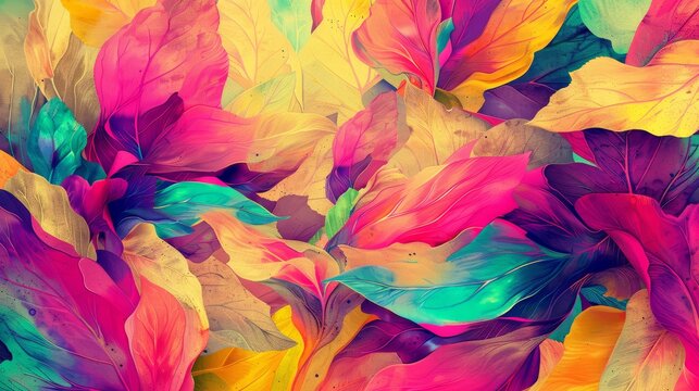 Artistic background of bright, colorful watercolor paint, highlighting the rich textures and varied hues in a close-up view