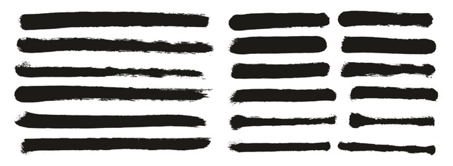 Hand Drawn Round Sponge Thin Artist Brush Straight Lines Mix High Detail Abstract Vector Background Mix Set 