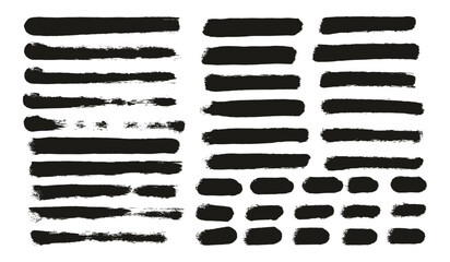 Hand Drawn Round Sponge Thin Artist Brush Straight Lines Mix High Detail Abstract Vector Background Mix Set 