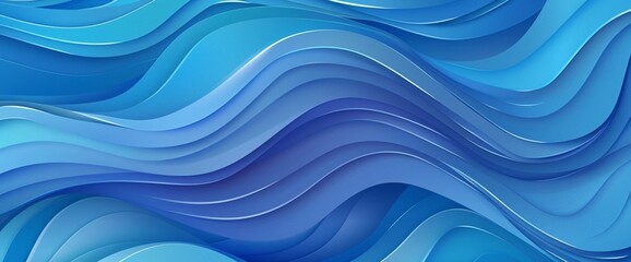 Blue background, vector background pattern with abstract blue waves, template, wide background, design, blue