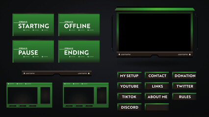 Green Stream Pack Panels Overlay Design
