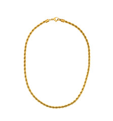Gold link chain jewelry necklace isolated cutout on transparent