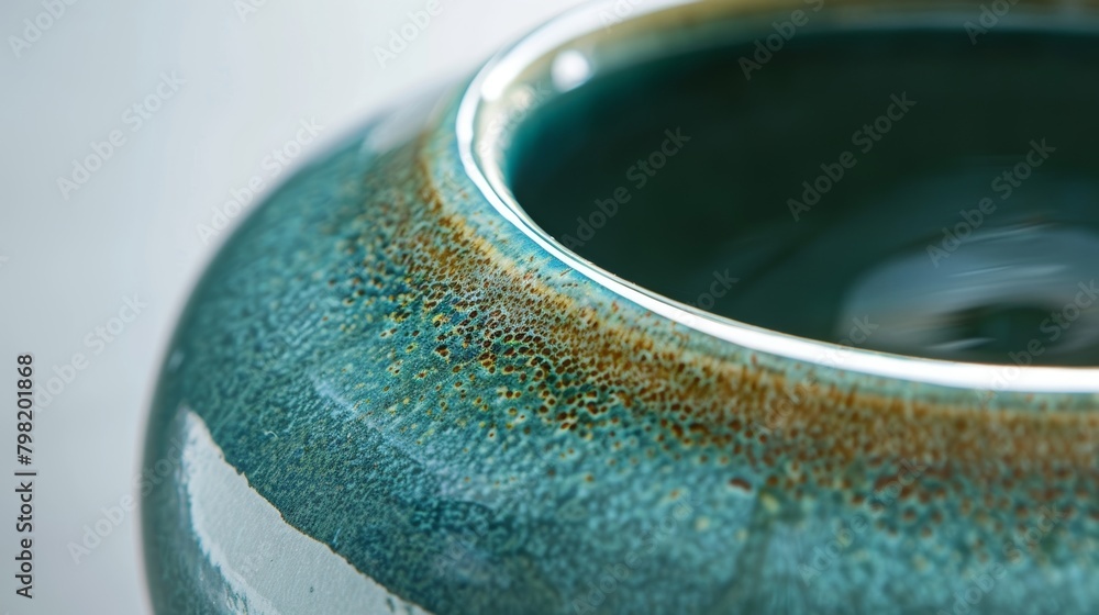 Poster a piece of ceramic pottery with a smooth and glossy finish is labeled with a code indicating the tes