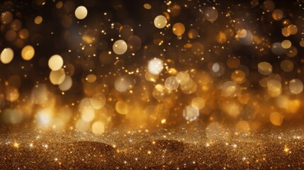Golden glitter background with shiny lights