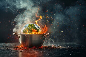 Earth as a pressure cooker, about to explode from heat