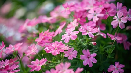 Pink flowers with white petals blossomed beautifully