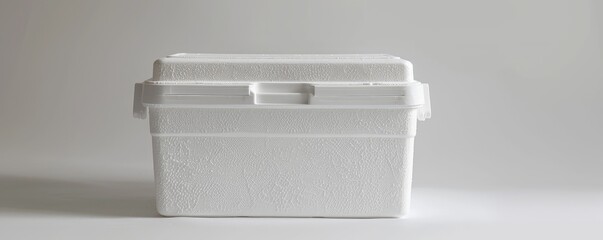 White box cooler isolated on white background.