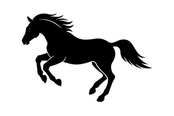 horse silhouette isolated on white